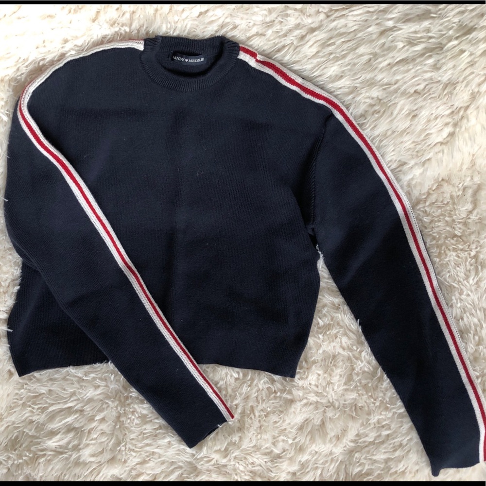 Brandy Melville navy sweater knit top